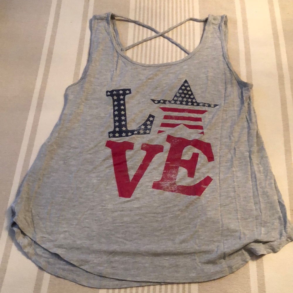 American Flag “Love” Tank Top